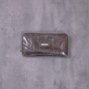 Vintage VTG 1990's 90's Diesel Leather Brown Clutch Zipper Bag